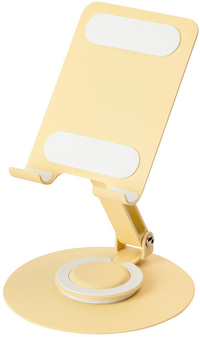 아라리오 파스텔 접이식 높이 조절 360도 회전 핸드폰 거치대, 1개, 버터 옐로우