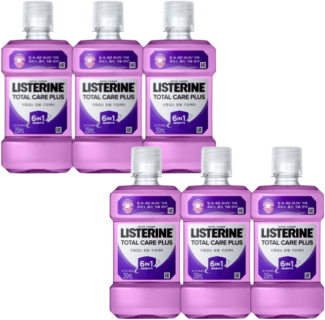 구강면도 - 리스테린 토탈케어 마일드, 250ml, 1, 6개