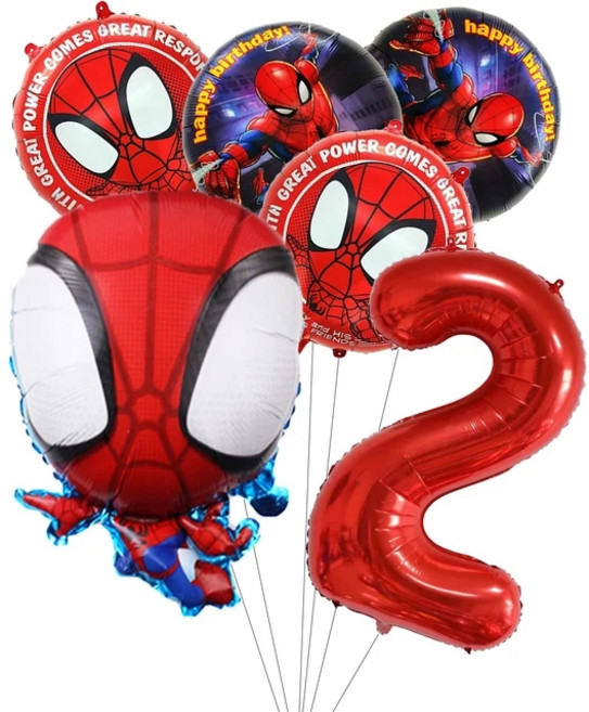 스파이더 맨 히어로 풍선 생일 파티 장식 세트 컵 플레이트 배경 어린이 장난감 놀라운 친구, 01 기타, 11 2