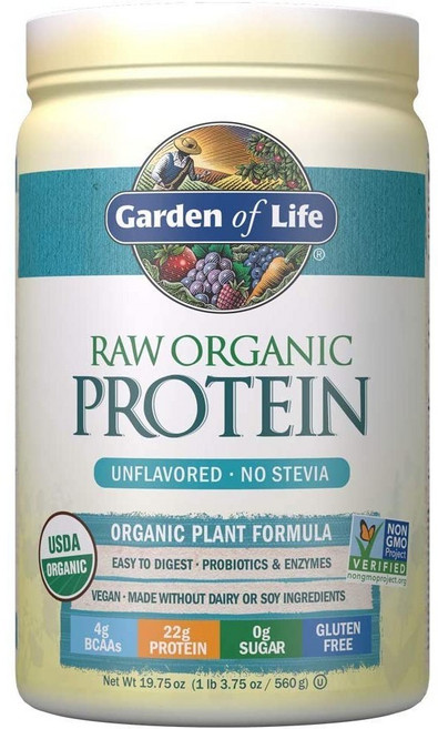 Garden of Life 植物性蛋白粉 原味, 560g, 1罐