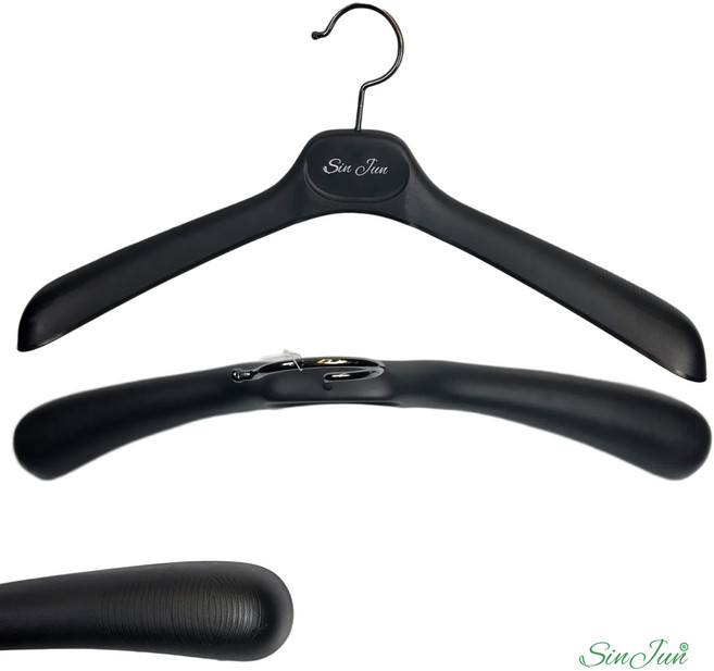 DISSHOP 어깨 뿔 방지 오버핏 옷걸이 KMT-48[블랙] 5P기획구성 [48cm빅사이즈옷걸이] 어깨처짐없이 핏을 그대로 유지시켜주는, 국내생산 어깨처짐이 없는 SJ0901-49 [블랙], 6개