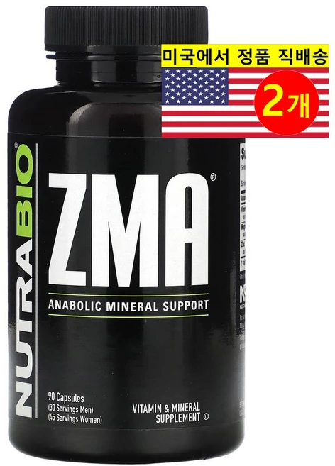 NutraBio ZMA 멀티 미네랄 & 비타민 Multimineral & Multivitamins, 2개, 90정 - 쿠팡