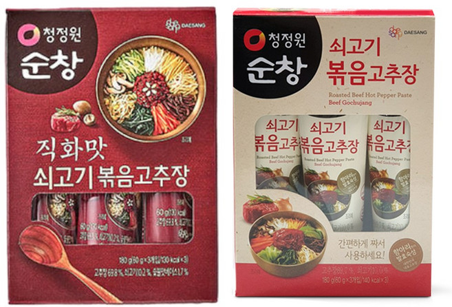 청정원 쇠고기볶음 고추장 60g x 6개 + 직화쇠고기볶음고추장 60g x 6개 총 12개(720g), 1개