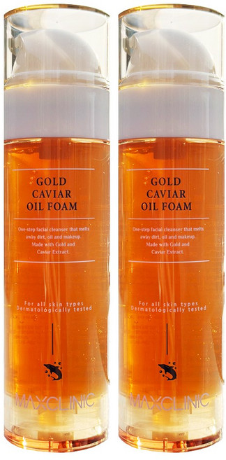 [최신상 홈소핑 동일]맥스클리닉 골드 캐비어 오일폼 110g 마르지 않는 진한보습과 영양 이중세한을 한번에 딥클렌징 110g x 2, 2개