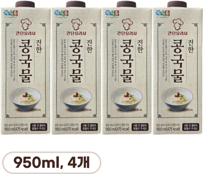 new 베지밀 정식품 진한 콩국물, 950ml, 4개