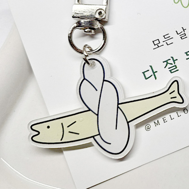 멜로우앤유 액막이 명태 키링 1+1 이사 축하 개업 선물 차량고사, 2개, 골드+실버