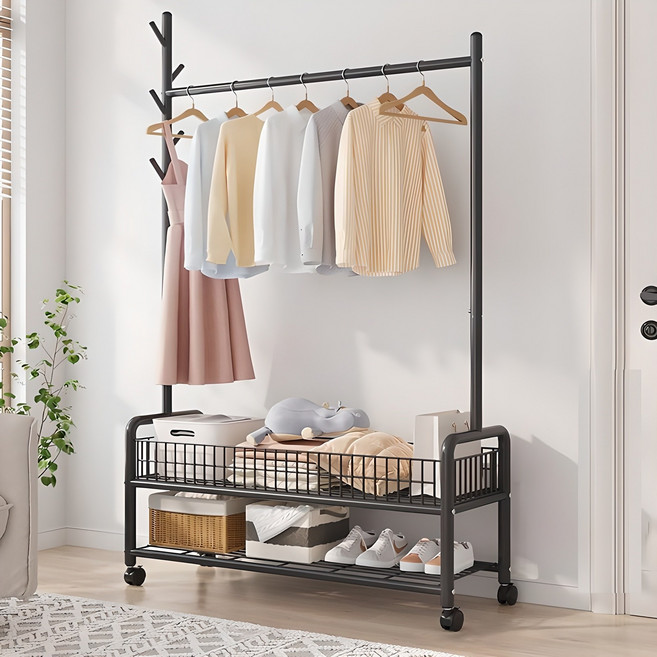 Zuge 튼튼한 이동식 행거, 블랙