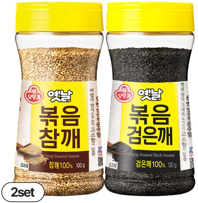 오뚜기 옛날볶음참깨 100g 2개+옛날볶음검은깨 120g 2개(총 4개), 1세트, 220g