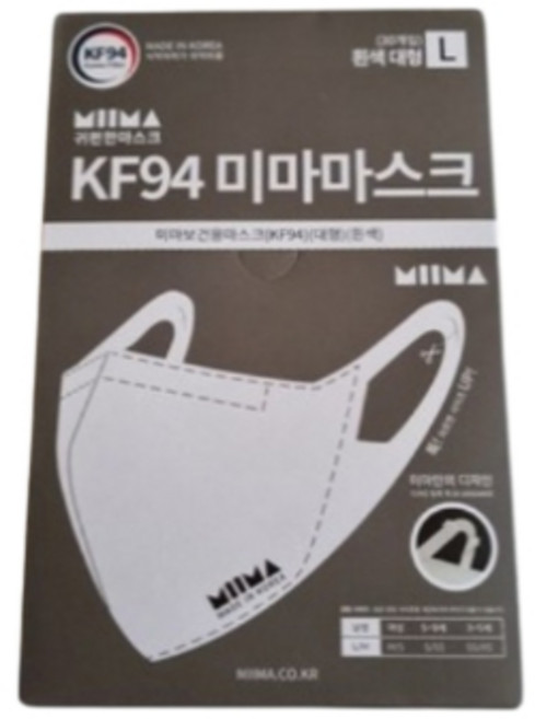 미마 보건용 마스크 대형 KF94, 30개입, 1개, 흰색