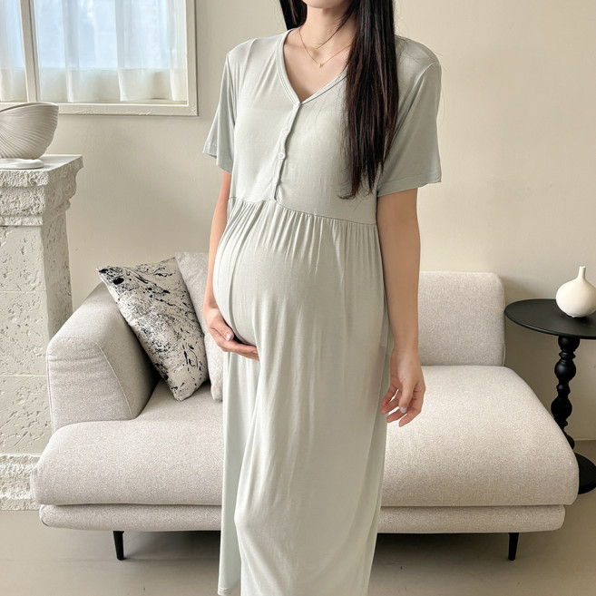 루시드라잇 국산 굿데이 반팔 수유원피스 임부복 홈웨어