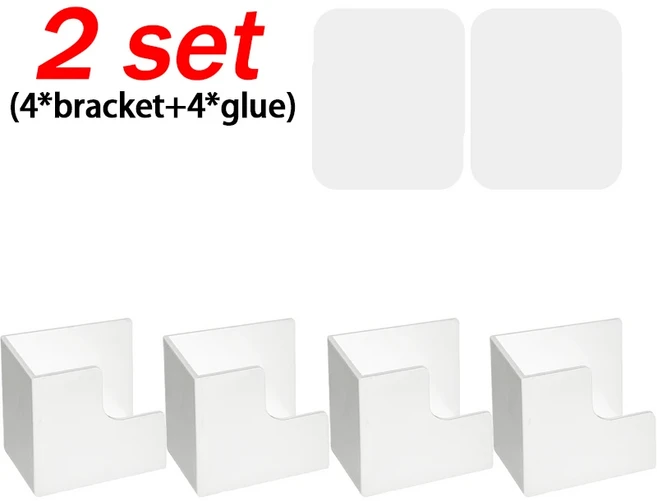 2-10pcs 전자 무게 저울 보관 브래킷 조직 접착 벽 마운트 주최자 랙 홈 침실 홀더, 07 white-2pair