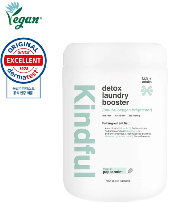 카인드풀 디톡스 런드리 부스터 천연 산소표백제 냄새/얼룩/황변 제거, 1kg, 1개 - 쿠팡