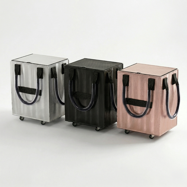 나달리 롤링 토트백 쇼핑 카트 여행 캐리어 장바구니, 1개, 블랙 S(소형)