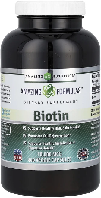 어메이징뉴트리션 비오틴 10000mcg 400 베지캡슐, 6개, 400정 - 쿠팡