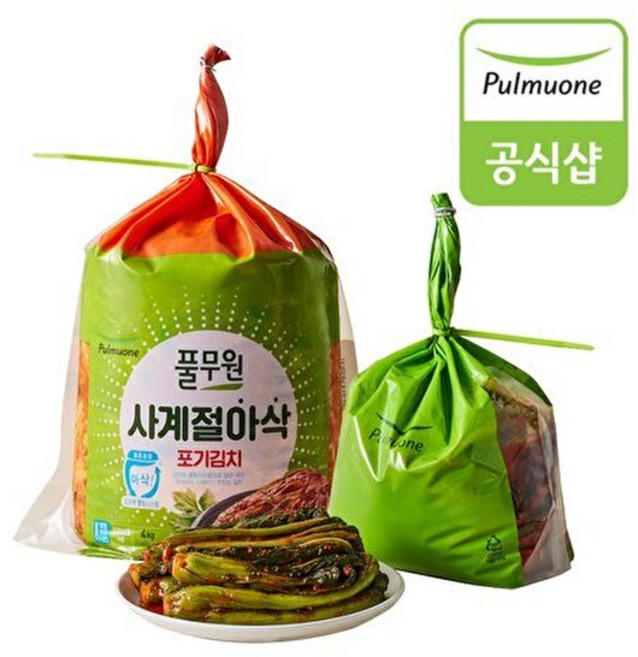 풀무원 [생산직송] 사계절아삭포기김치(4kg)+갓김치(2kg), 없음