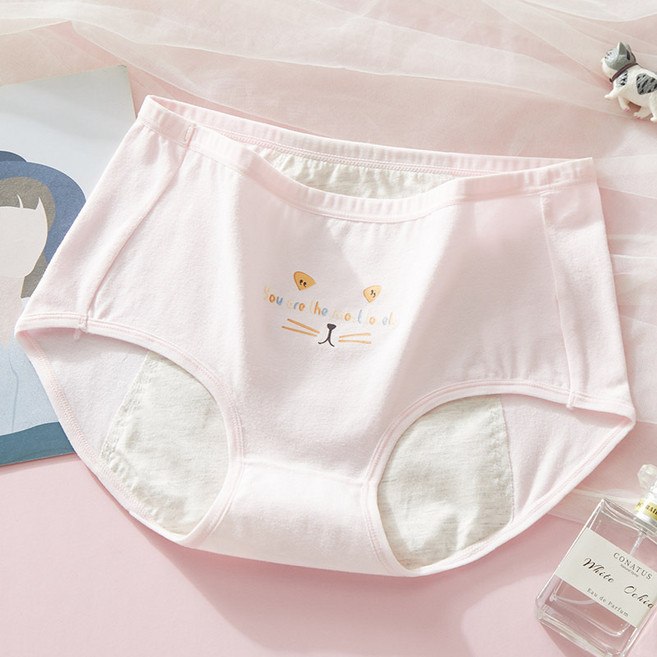 生理期內褲女月經期防漏大姨媽褲衛生純棉底褲中腰純棉少女經期褲, XL