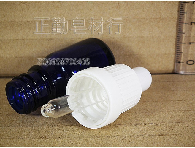 玻璃精油滴瓶 安瓶 5cc 白頭藍身, 1個