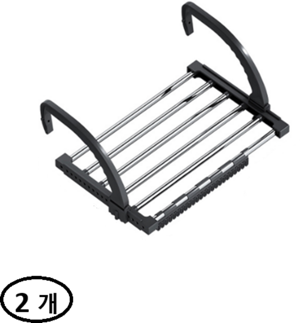 리빙백 베란다 창틀 미니 건조대 사각 그레이 대, 2개, 블랙(일반50cm)