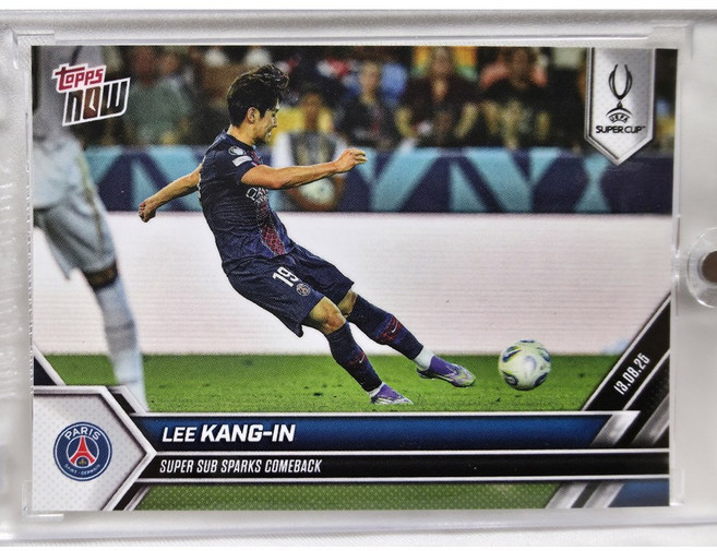 2025 TOPPS NOW 탑스 나우 #4 이강인 만회골 득점 PSG 슈퍼컵 우승 챔피언 UEFA 축구 카드, 1개