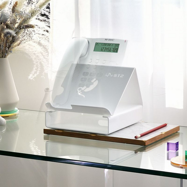 유선전화기 받침대 경사 병원 데스크 사무실 아크릴, 에메랄드