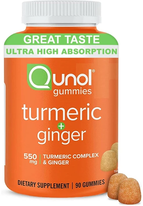 Qunol 강황 생강 젤리 튜메릭 진저 젤리 관절지원 보충제 젤리타입 90개, 1개, 90정 - 쿠팡
