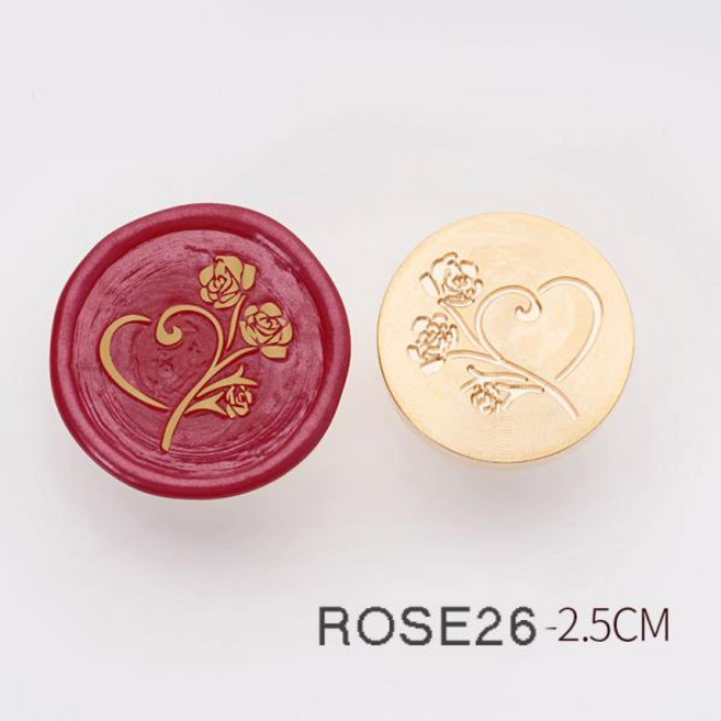 25/30MM 왁스 스탬프 씰링 레트로 플라워 네트 및 로즈 파이어 래커 씰 로즈 시리즈 선물 웨딩 도구 포스트 장식 맞춤 제작인사말 카드 봉투, 6