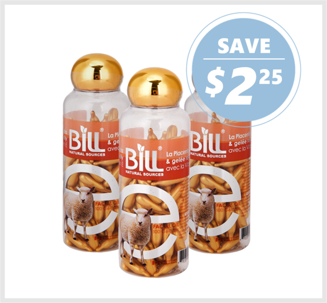 Bill Natural Lamb Placenta & Royal Jelly 100 Caps (3PACK) 빌뷰티 로얄젤리 양태반세럼 100정 양태반 로얄젤리 캐나다에서 직배송, 3개, 100캡슐