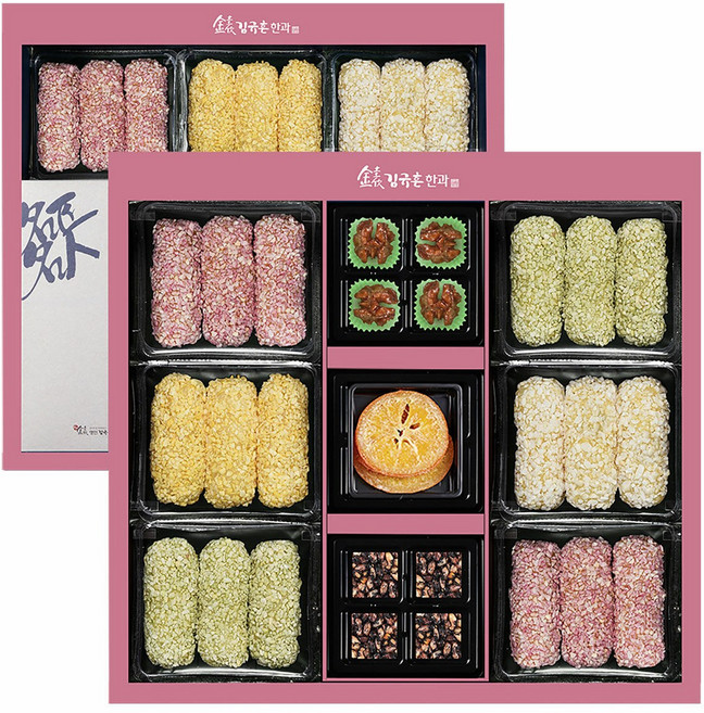 [B] 김규흔 한과 연빛 선물세트 / 2단 구성 + 쇼핑백, 564g, 1개