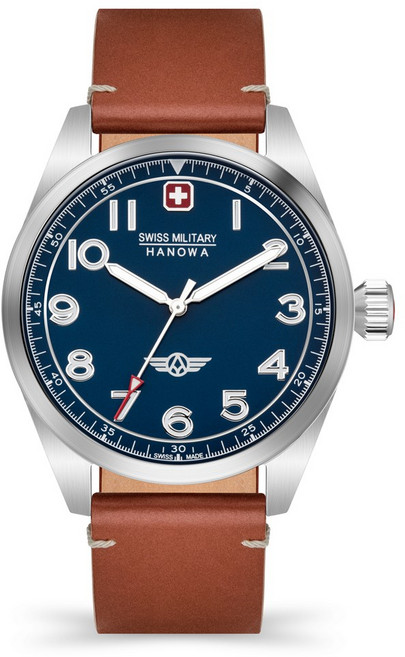 스위스 밀리터리 하노와 남성 가죽시계 SMWGA2100402