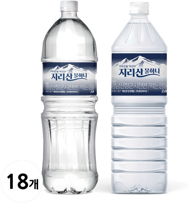 물하나 지리산 생수, 2L, 18개