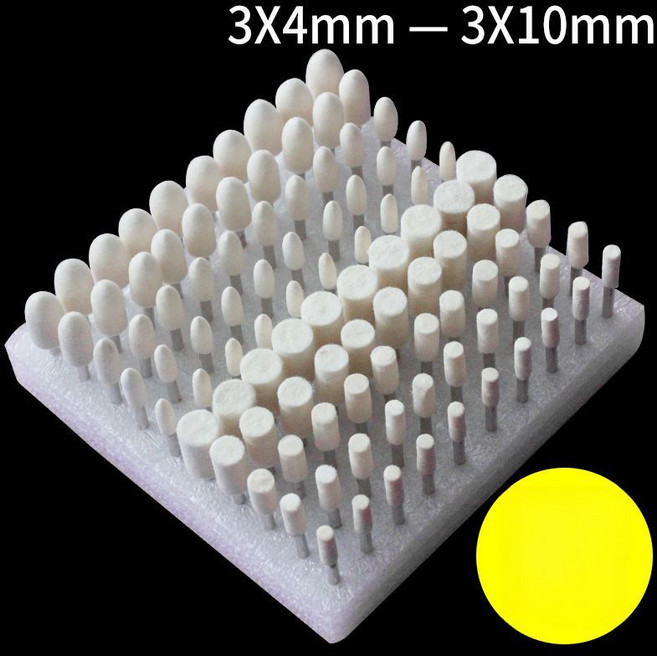 고무 추지석 금속 원통형 콘 양모 예비 브러시 브러쉬, 수입 세트 (100 피스 3mm), 1개