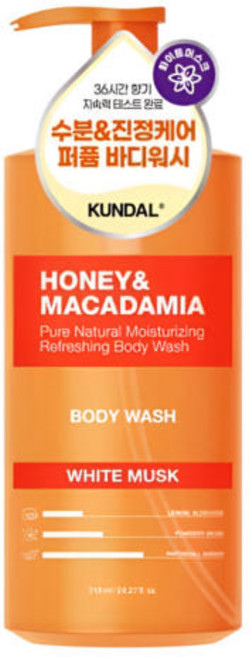 쿤달 허니 앤 마카다미아 퓨어 바디워시 화이트머스크향, 718ml, 1개