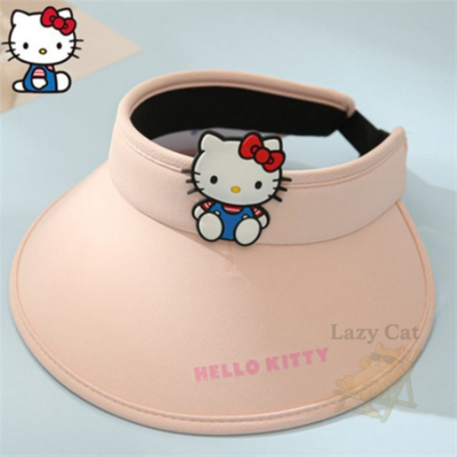 나른한고양이 산리오 캐릭터 헬로키티 UV차단 썬바이저 아동귀여운모자 초등학생모자 여아여름모자