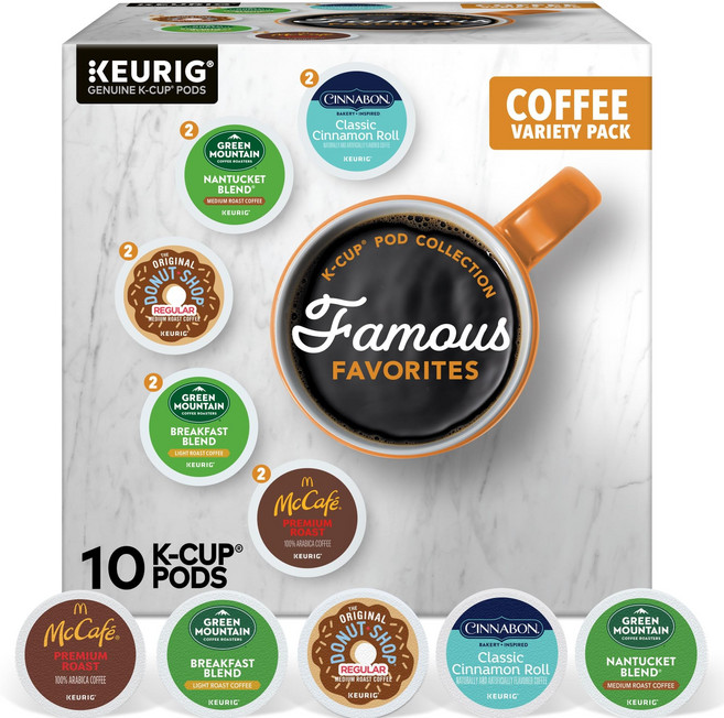 Keurig Famous Favorites Variety P Keurig Famous Favorites Variety Pack Single-Serve K-Cup Pods 10, 1개, 1개입