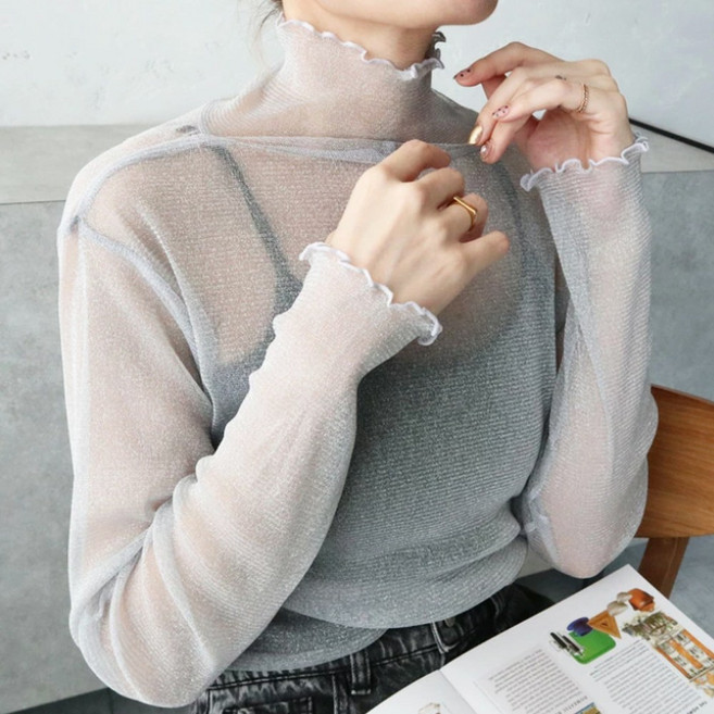 메이킹유 펄 시스루 레이어드 WA0717물결폴라티