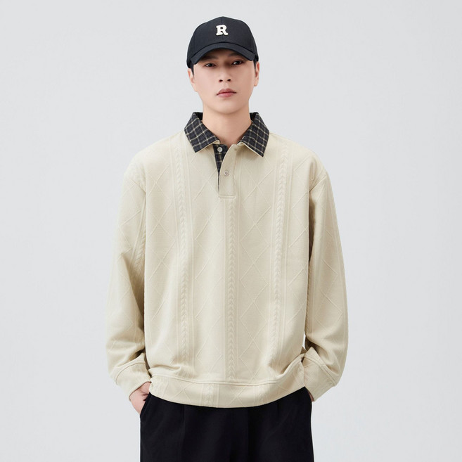 스타일닥터 남성 캐주얼 봄가을 맨투맨 자카르 터틀넥 남자 상의 셔츠