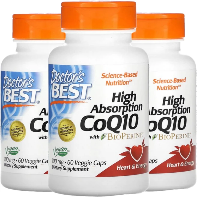 닥터스베스트 고흡수 코엔자임Q10 100mg 바이오페린 함유 베지캡슐, 3개, 60캡슐, 60정 - 쿠팡