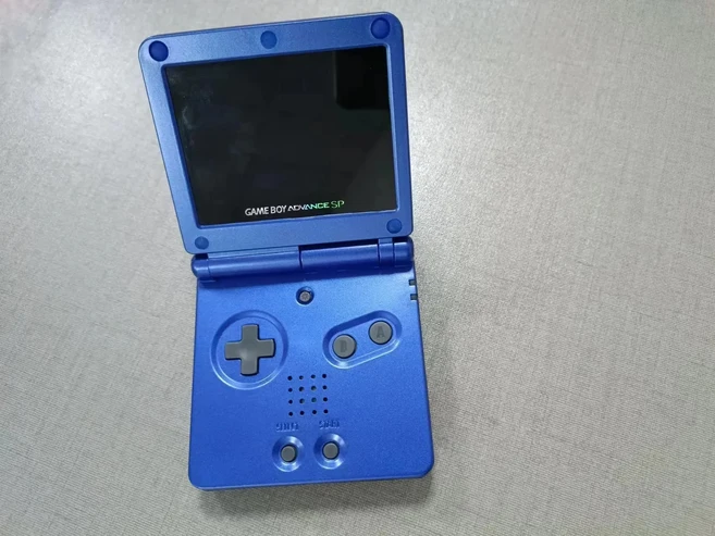 게임보이 어드밴스 SP AGS-001 리퍼비시 GBA 콘솔 (새로운 IPS 스크린 밝기 조절 포함), 01 CHINA, 02 IPS LCD, 05 Blue