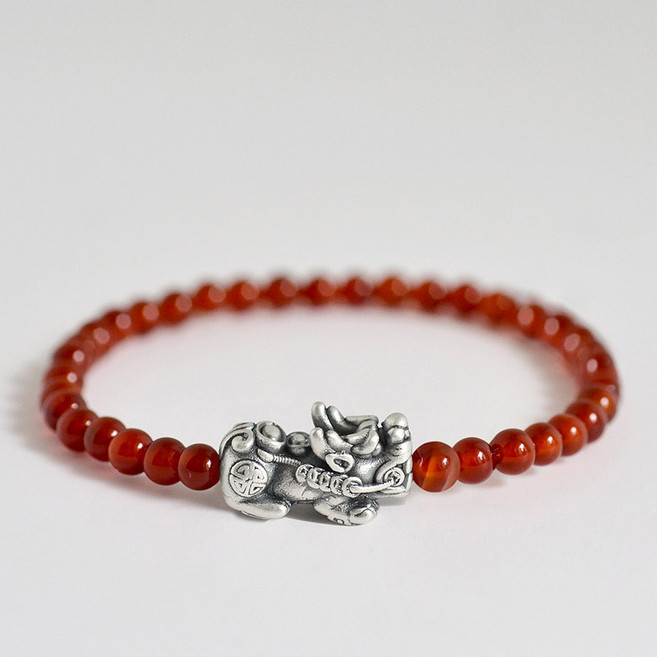 반지소 도담 실버99.9 비휴 용귀 오닉스 천연석 행운 팔찌