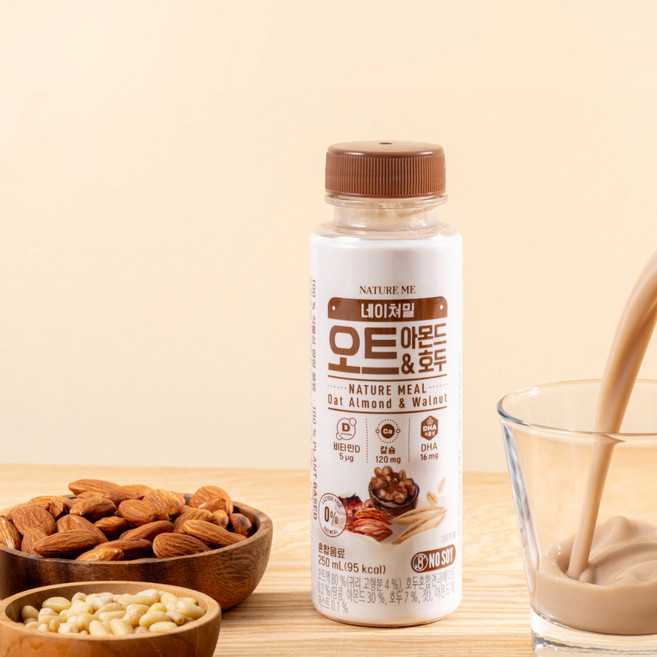 네이쳐미 네이쳐밀 키즈 오트밀크 호두아몬드, 72개, 250ml