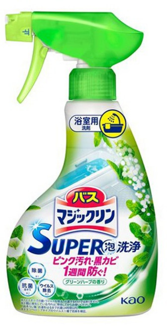 바스 매직크린 슈퍼 거품세정 그린허브 350ml 욕실용, 1개