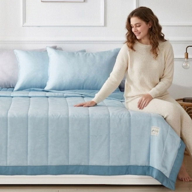 [이불+패드+베개커버] 풍기인견 100% 냉장고 아이스 쿨링 얇은 차렵 이불 패드 풀세트 침구 슈퍼킹 라지킹 킹 KK