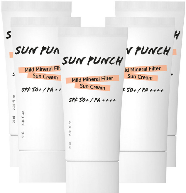 꽃을든남자 선 펀치 순한 무기자차 선크림 70ml / SPF50+PA++++, 5개