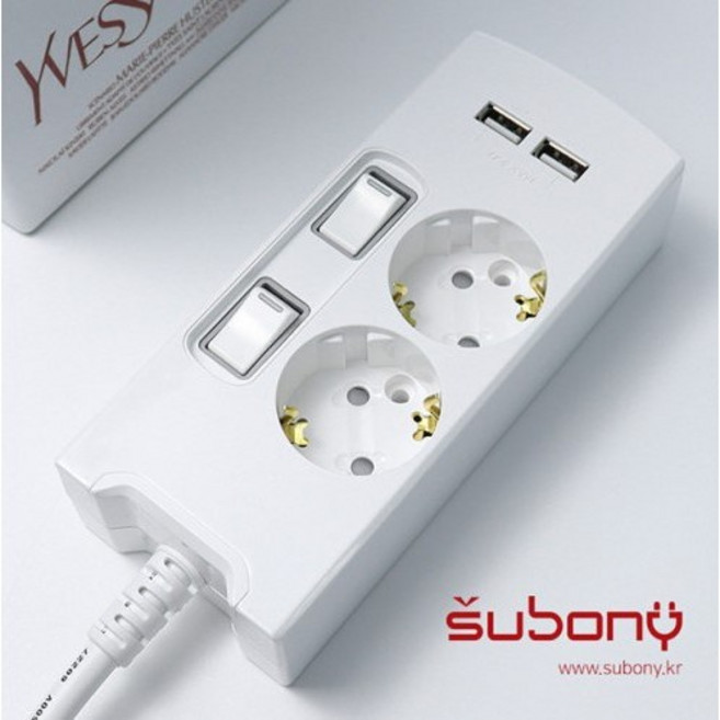USB부착 개별 통합 스위치 멀티탭 멀티콘센트 2구 3구 1m 2m, 1개