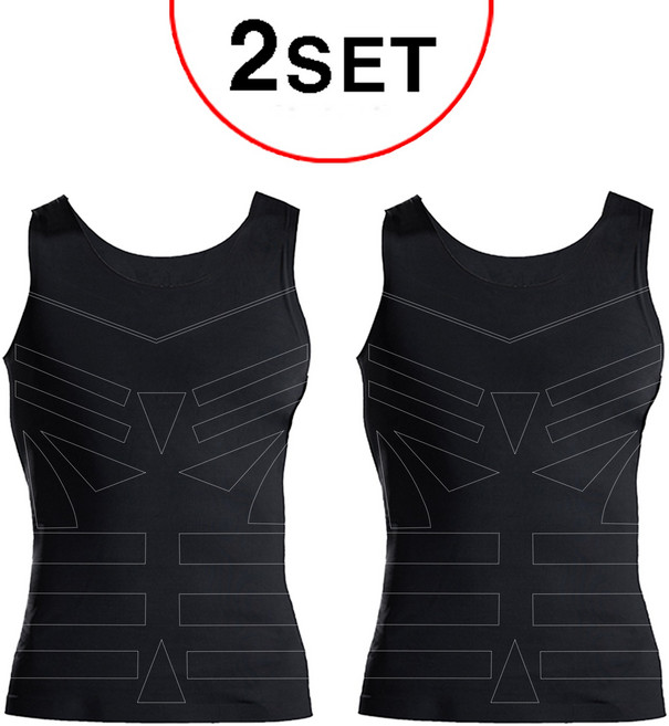 라온피플 프리컷 슬림핏 뱃살 남자 보정 런닝 나시 바디쉐이퍼 2매