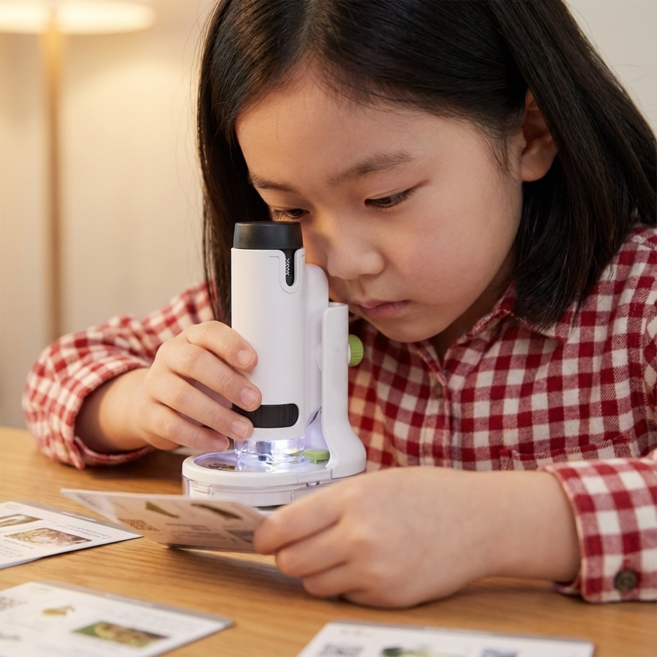 키시크 휴대용 LED 현미경 자연 관찰, 1개