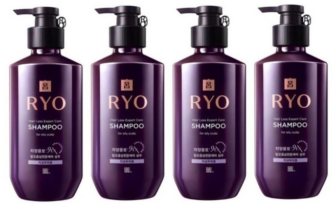려 자양윤모 9EX 탈모증상전문케어 지성두피용 샴푸 400ml 4개(청소포30매 2팩발송), 4개, 400g