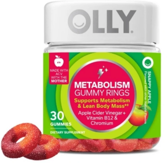 올리 메타볼리즘 구미링 에너지 보충제 크롬 비타민B12 사과맛 30개, 성인남녀공용, 젤리, 1개, 30정 - 쿠팡