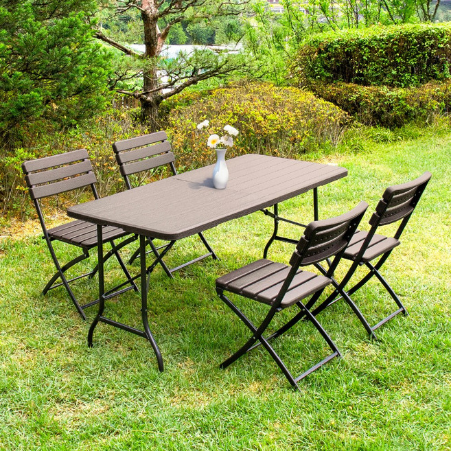 아르망 1500 브로몰딩 테이블 아르망의자 4개 세트, 브라운