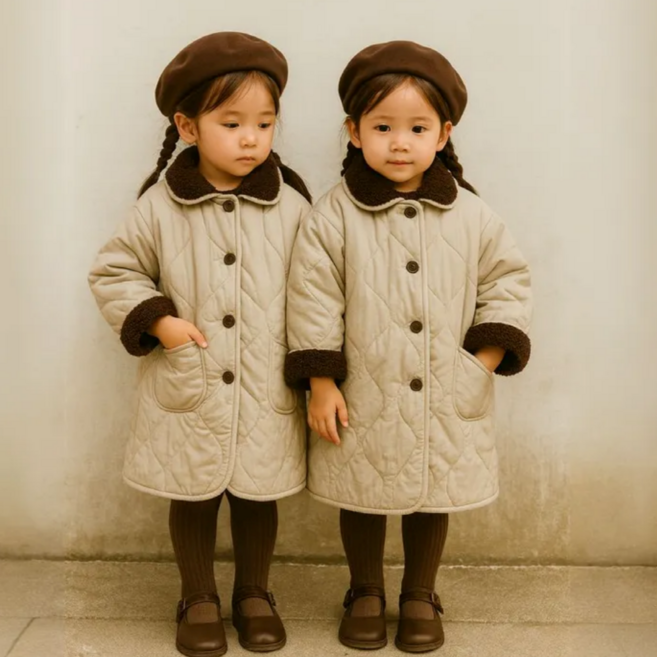 여아 키즈 유아 봄 기모 경량 패딩 점퍼